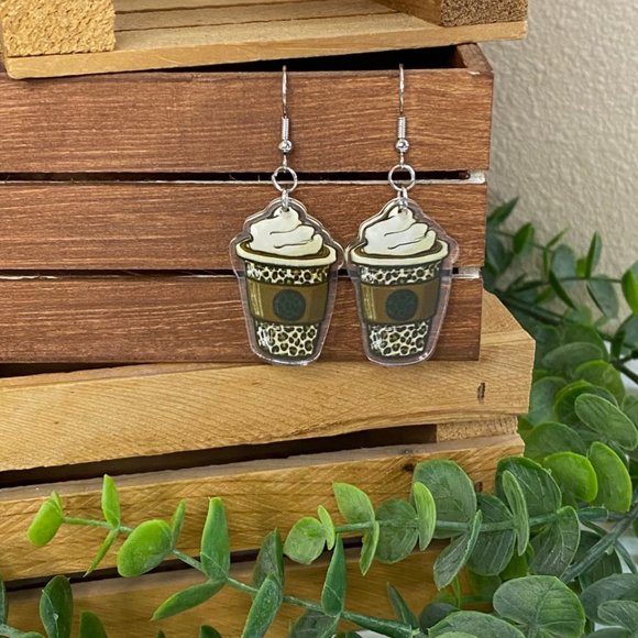 Wholesale Coffee Themed Earrings Market Lot! - Picture 3 of 12